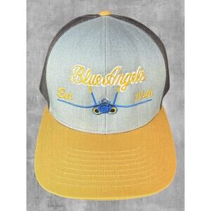 Blue Angels US Navy Est 1946 Hat Pacific Headwear 104C Trucker Snapback Gold